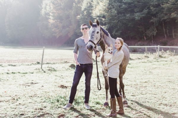 Anna, her husband, her dog and her horse